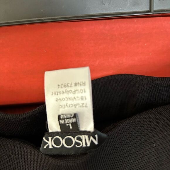 Misook 2 Pc Knit Suit Green And Black Cardigan and pleated skirt Size Large NEW - Picture 15 of 16